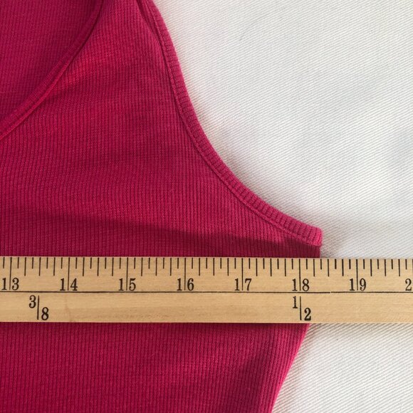 Bebe Rhinestone Logo Hot Pink Fitted Stretchy Dress Large - Picture 7 of 10